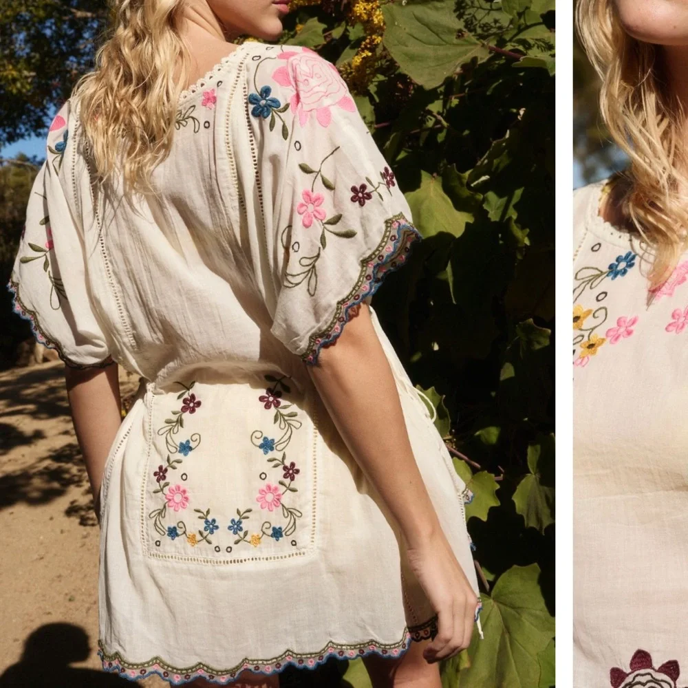 NWT Free People Danielle Embroidered Top, XS - Picture 2 of 8
